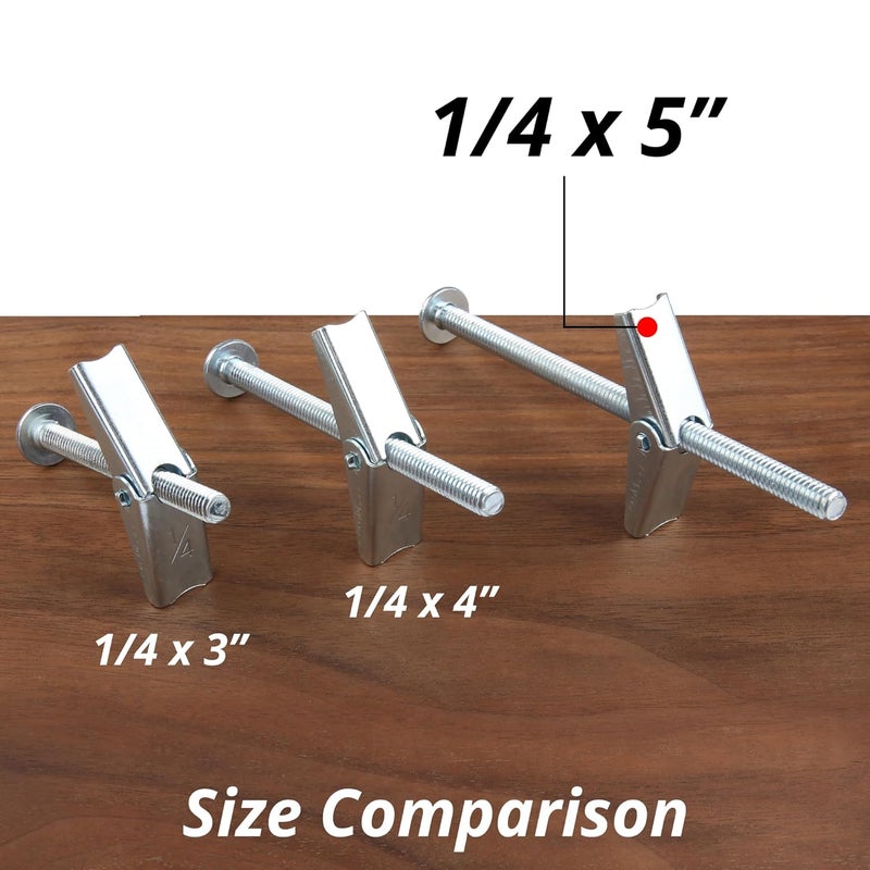 HASWARE Toggle Bolt Zinc Plated Steel and Wing Nut for Hanging Heavy Items on Drywall 1/4x5 (8 Pack) - Image 5